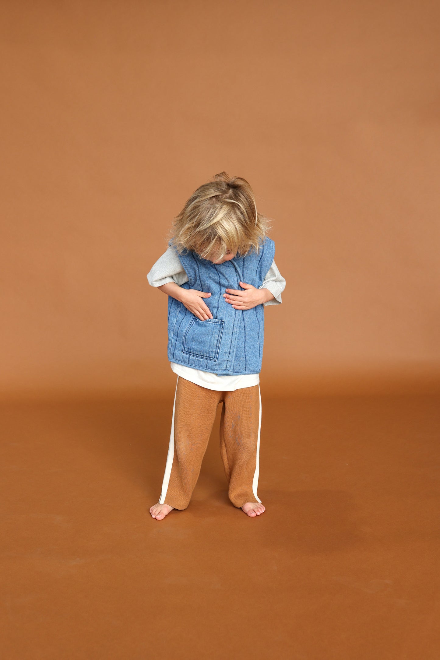 Quilted Reversible Vest / Denim & Paint