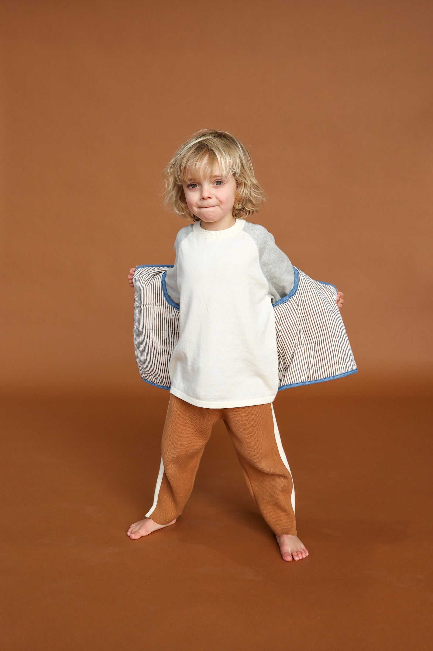 Quilted Reversible Vest / Denim & Paint