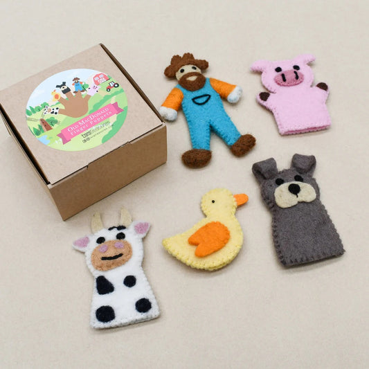 Old McDonald Farm Animals Finger Puppet Set