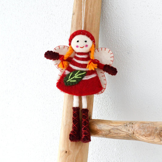 Felt Christmas Fairy / Red