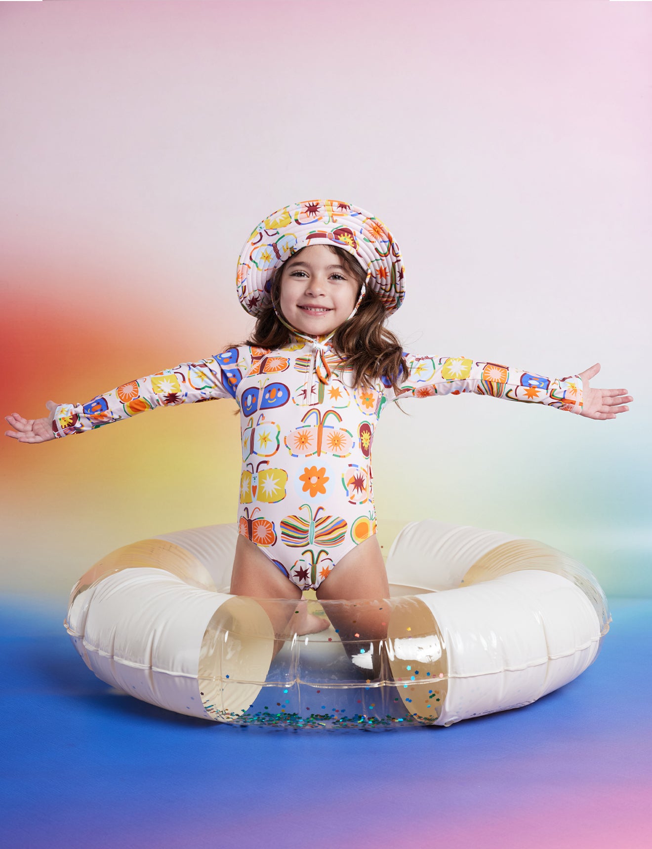 Flutterby Long Sleeve Zip Bather