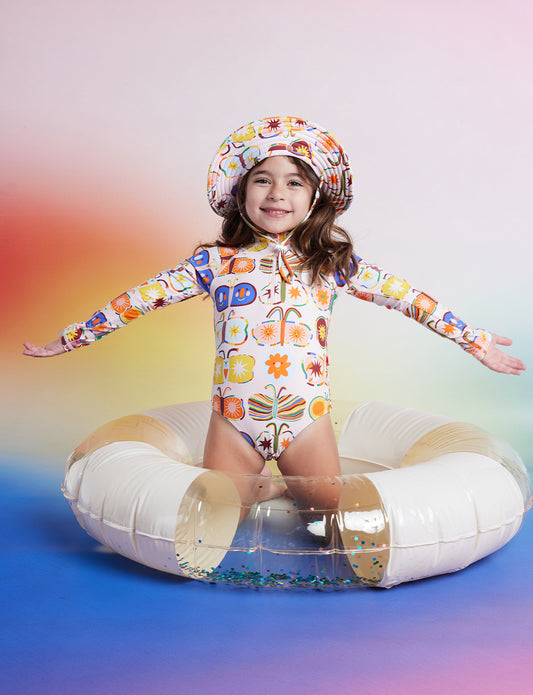 Flutterby Long Sleeve Zip Bather