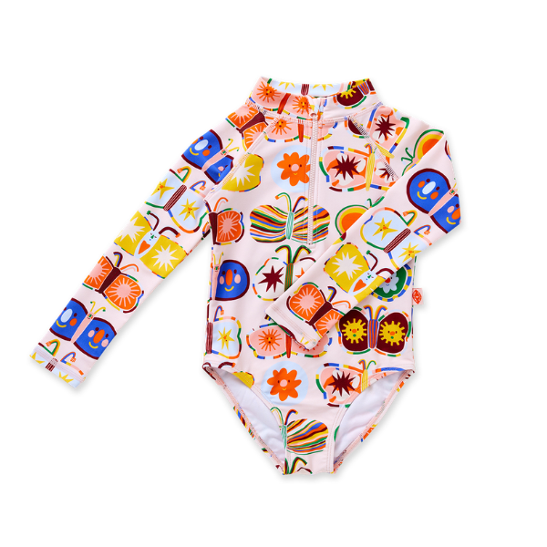 Flutterby Long Sleeve Zip Bather