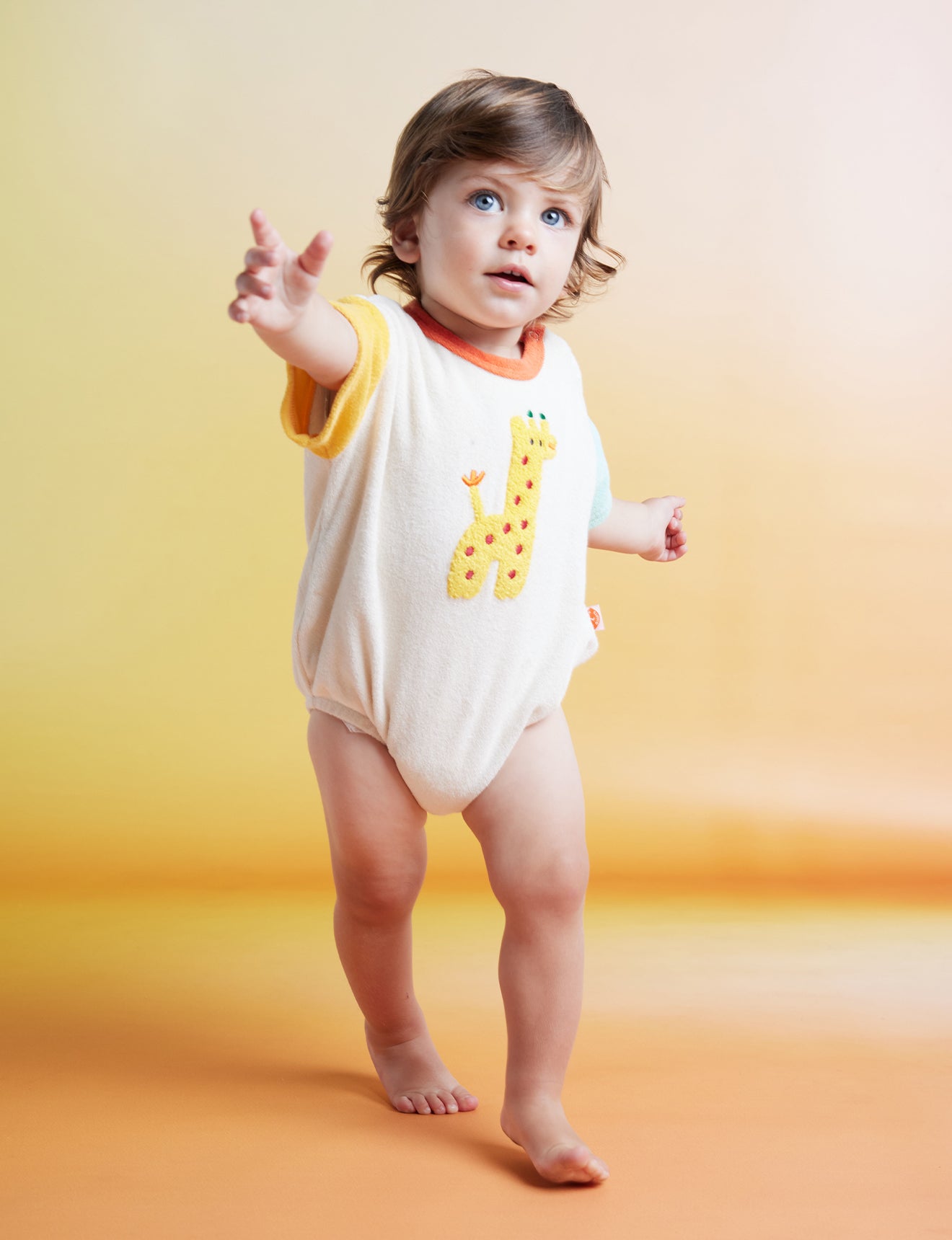 Zoo Crew Cream Terry Short Sleeve Bodysuit
