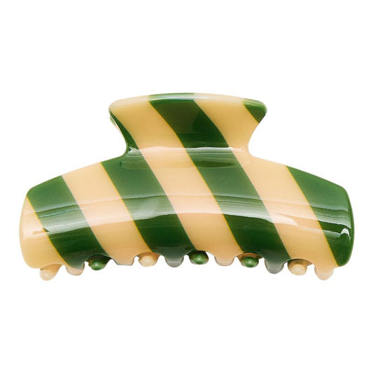 Striped Claw Clip Green