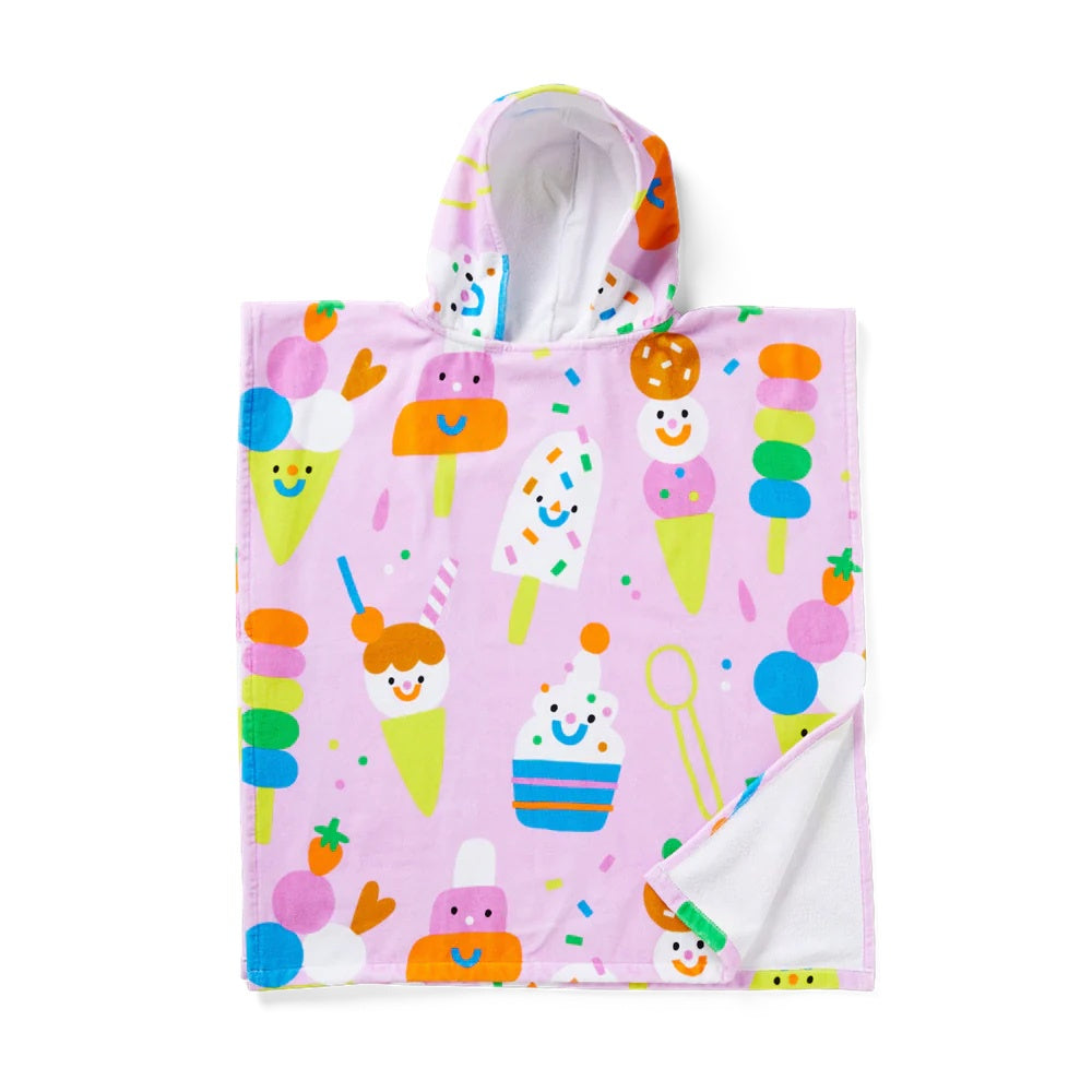 Sundae Fun Day Kids Hooded Towel