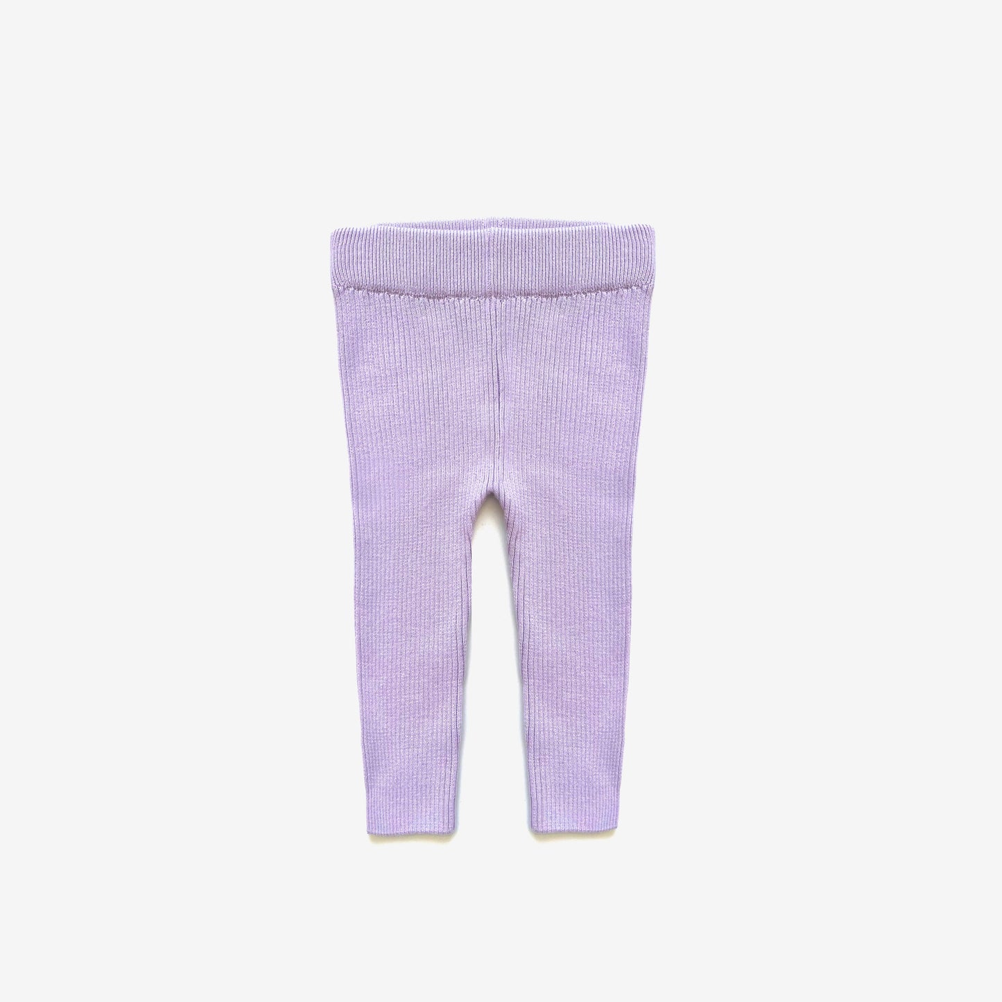 Organic Cotton Rib Knit Leggings / Lilac