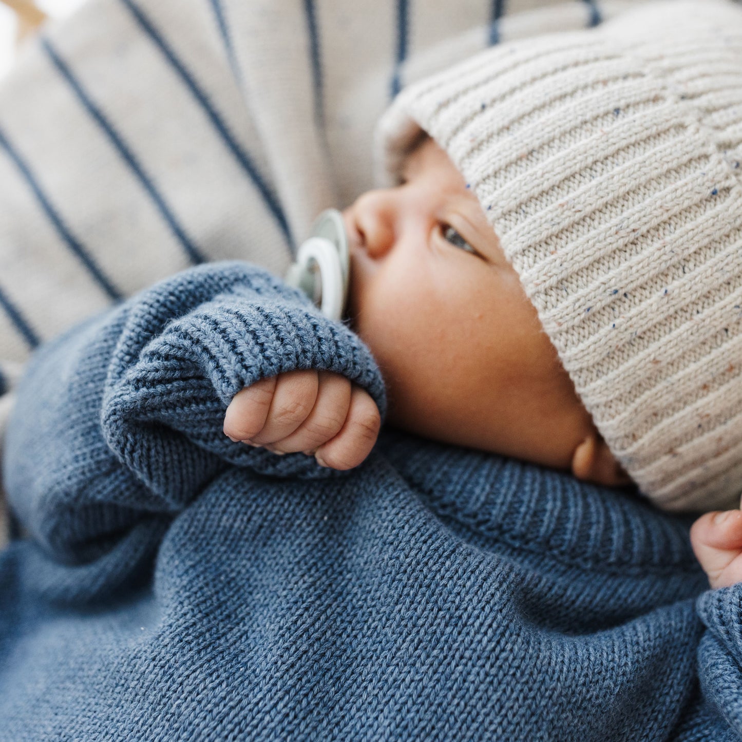 Organic Cotton Knit Jumper / Moody Blue