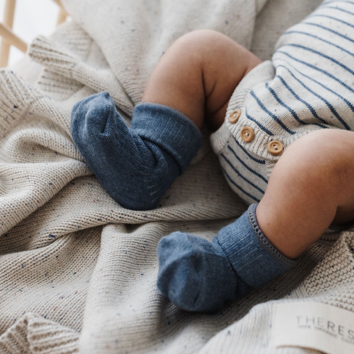 Organic Cotton Knit Socks / Moody Blue