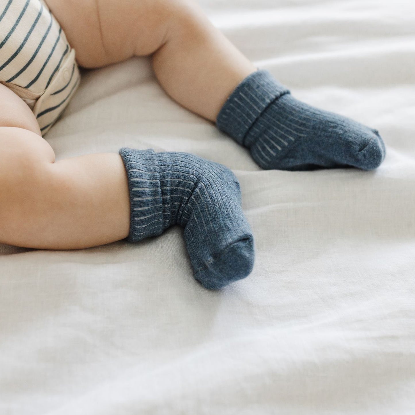 Organic Cotton Knit Socks / Moody Blue