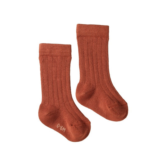 Organic Cotton Rib Socks / Clay