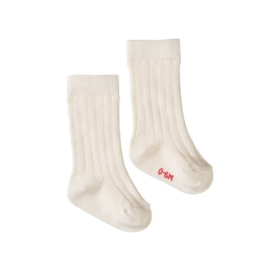 Organic Cotton Rib Socks / Natural