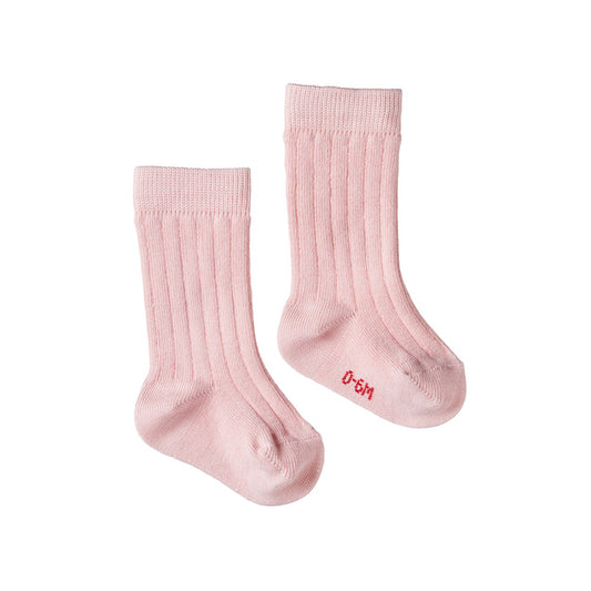 Organic Cotton Rib Socks / Rose Bud