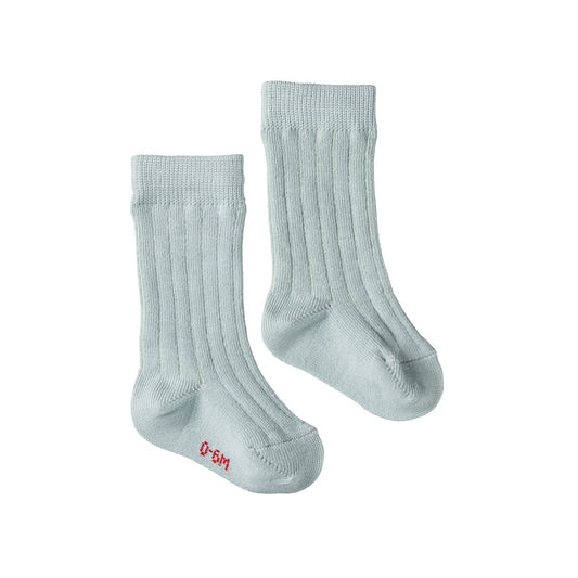 Organic Cotton Rib Socks / Sea