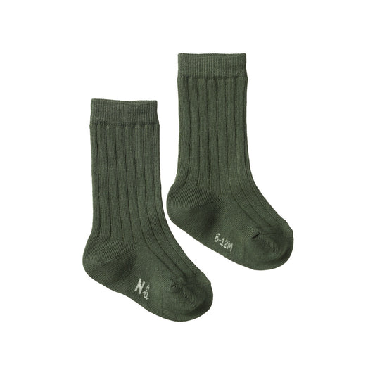 Organic Cotton Rib Socks / Thyme