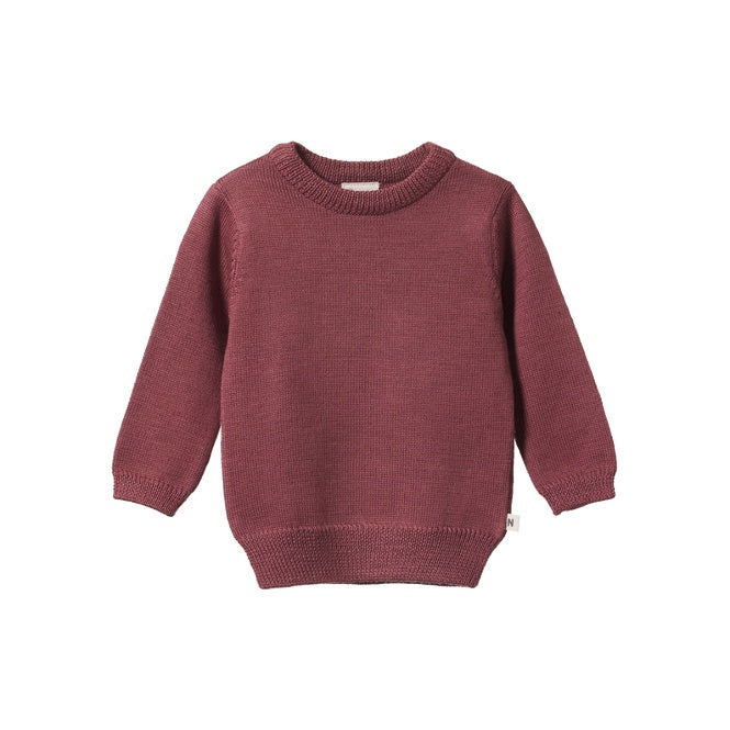 Merino Knit Pullover / Rhubarb