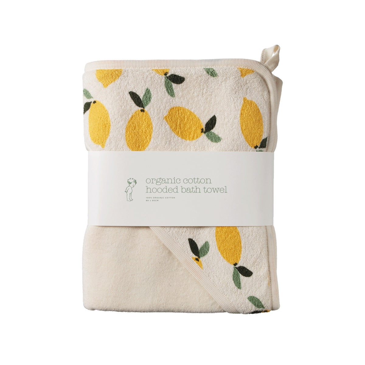 Organic Cotton Hooded Towel / Lemon