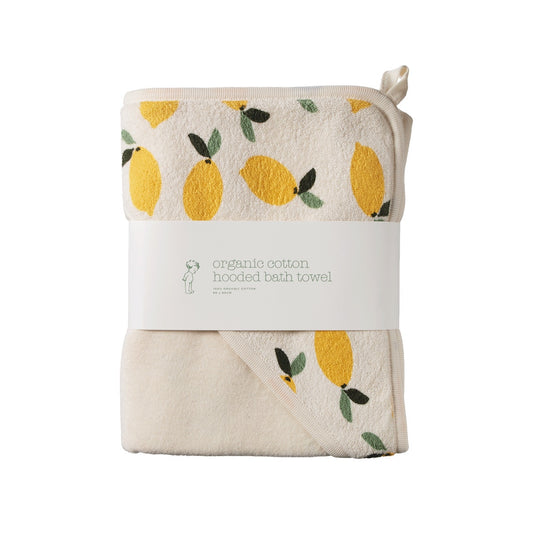 Organic Cotton Hooded Towel / Lemon