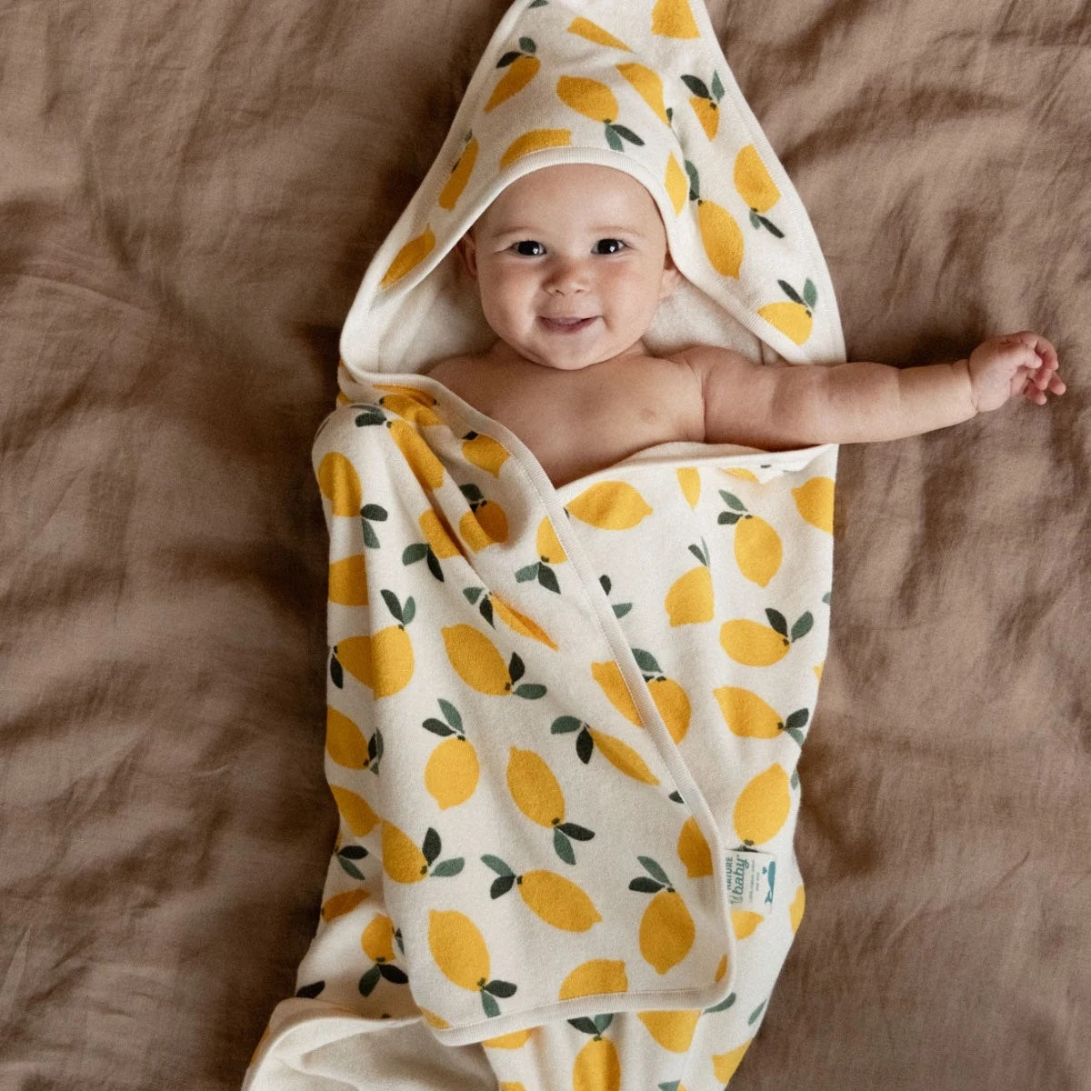 Organic Cotton Hooded Towel / Lemon