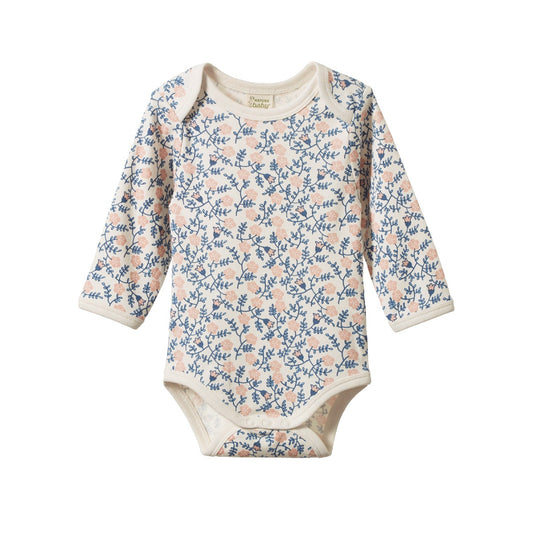 Cotton Long Sleeve Bodysuit / Betsy Belle Rose