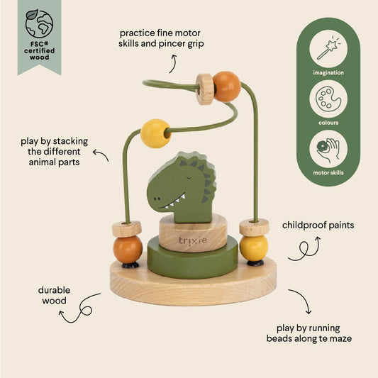 Wooden Beads Maze / Dino