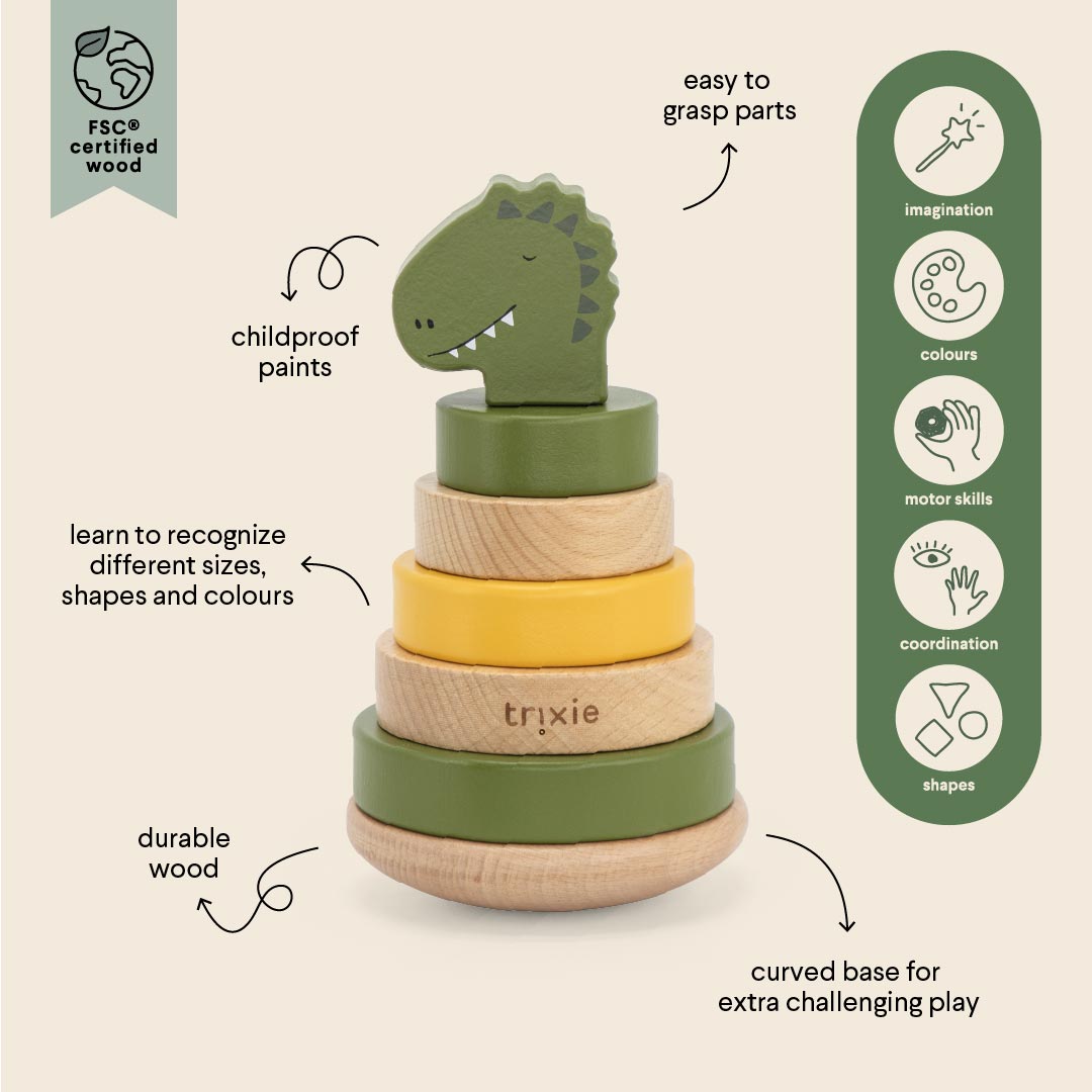 Wooden Stacking Toy /  Dino