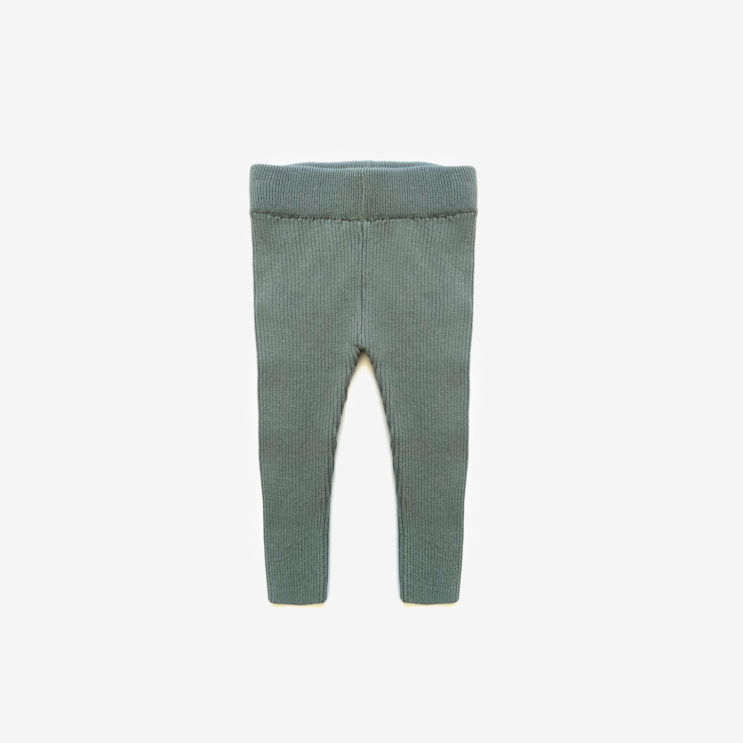 Organic Cotton Rib Knit Leggings / Sage