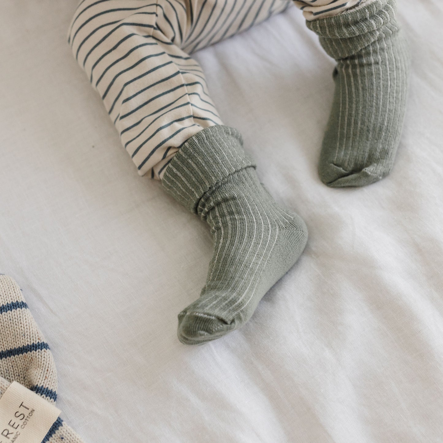 Organic Cotton Knit Socks / Sage