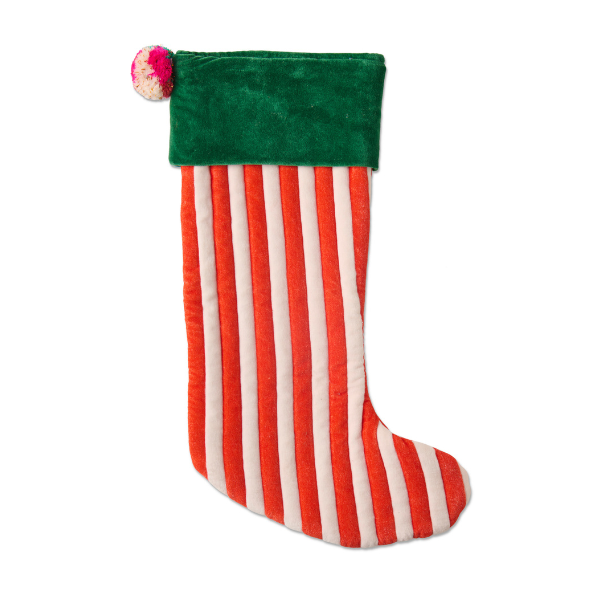 Jolly Christmas Velvet Stocking