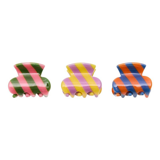 Striped Mini Claw Clips