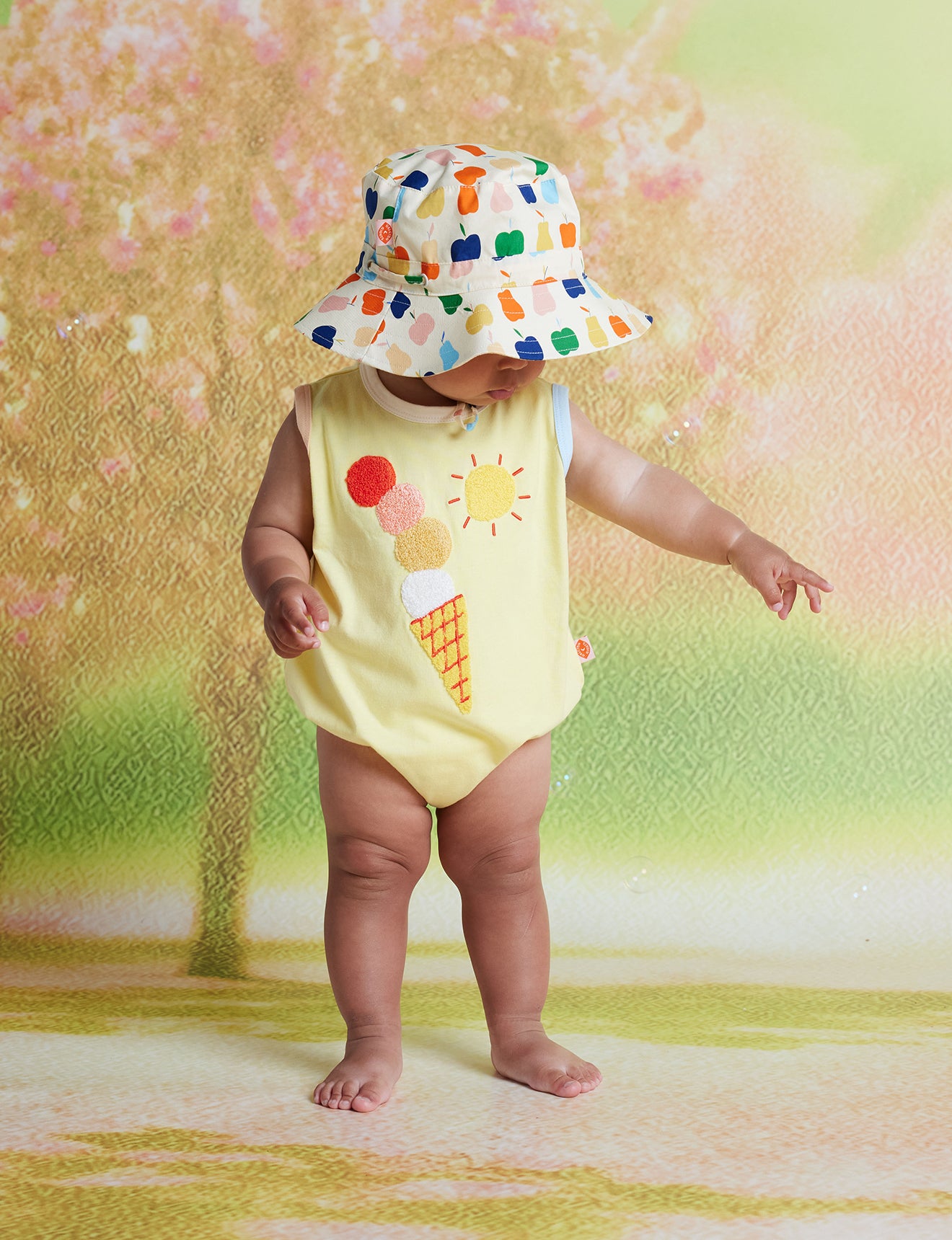 Tiny Orchard Cotton Singletsuit