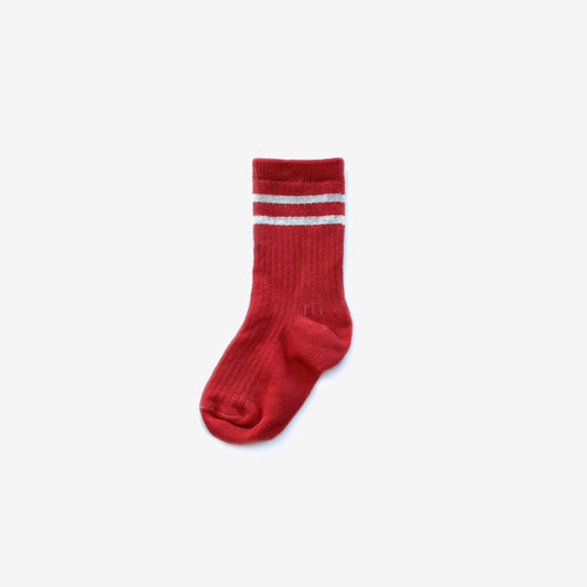 Organic Cotton Jacquard Knit Socks / Tomato