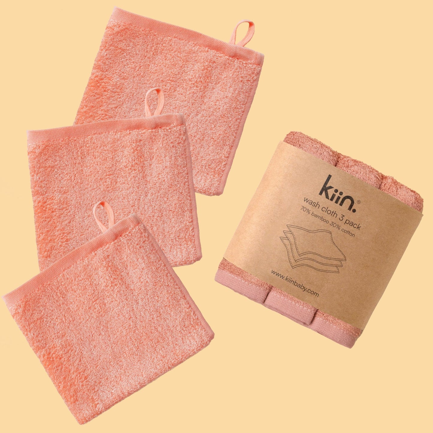 Wash Cloth 3 Pack / Blush