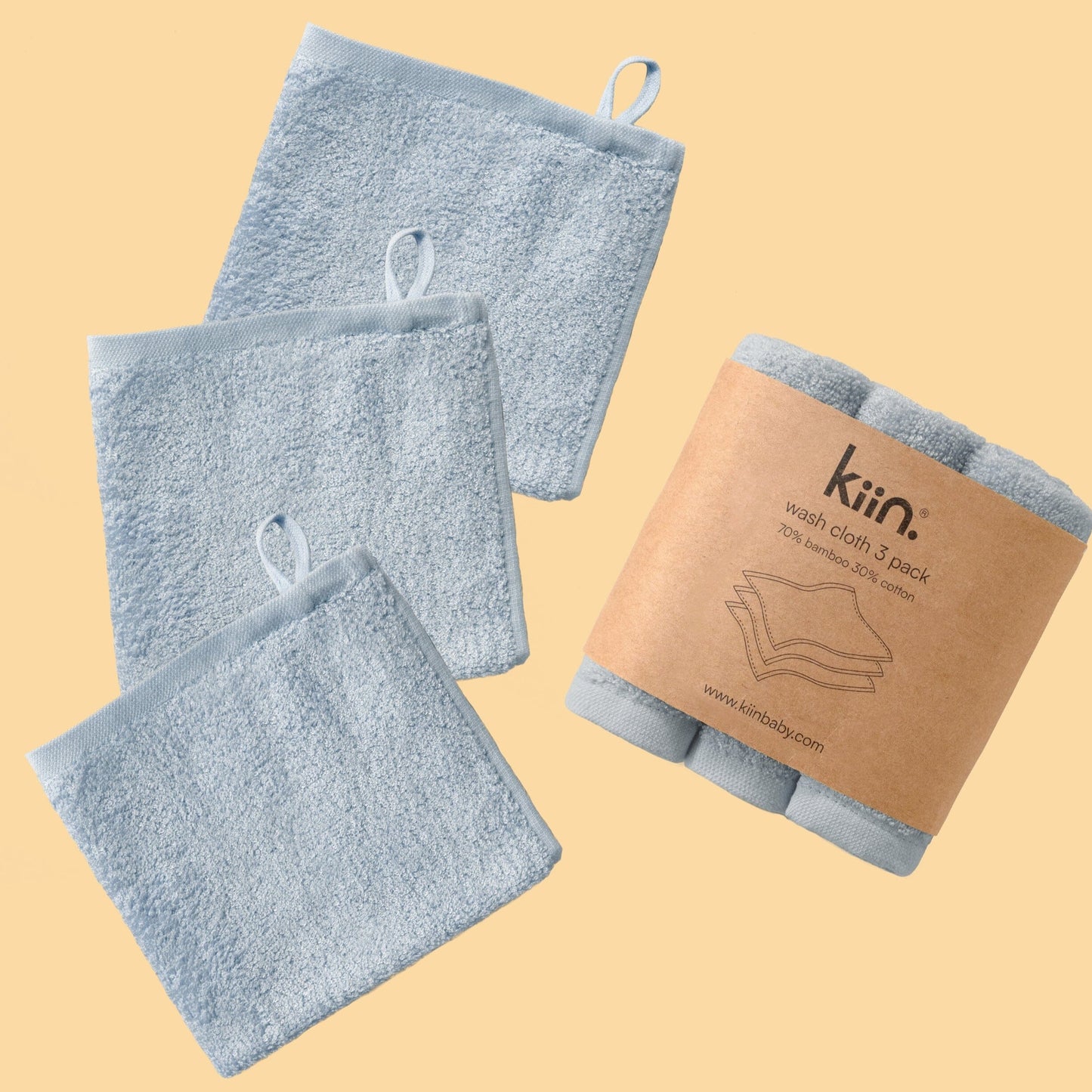 Wash Cloth 3 Pack / Dusty Blue