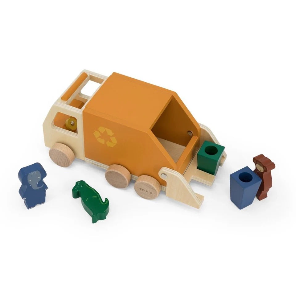 Wooden Animal Garbage Truck