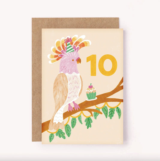 10th Birthday Cockatoo Card