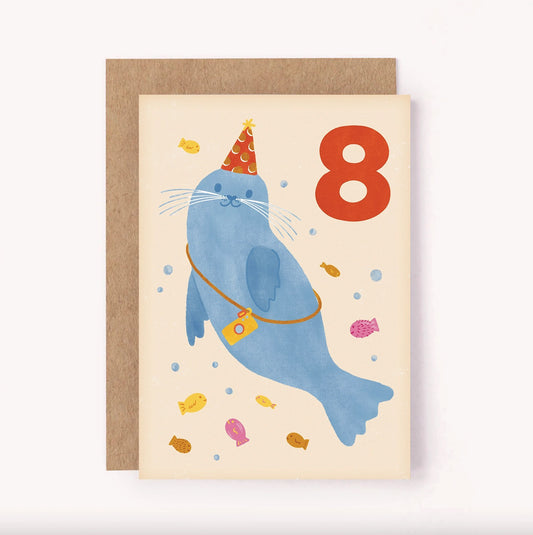 8th Birthday Seal Card