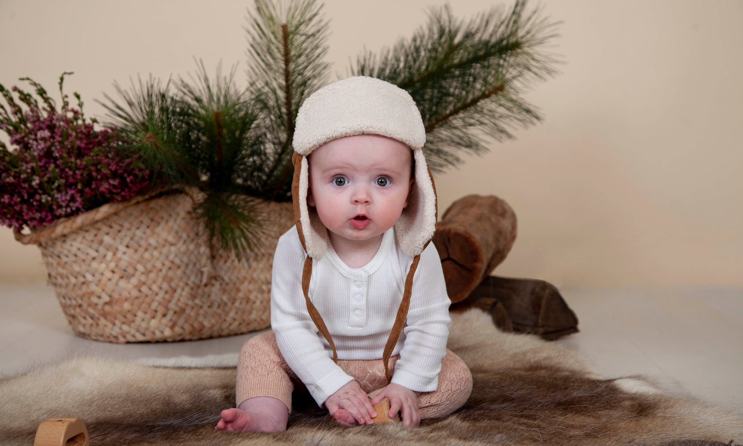 Aviator Cord Beanie / Chestnut