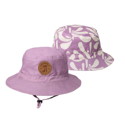 Reversible Bucket Hat / Lilac Palms