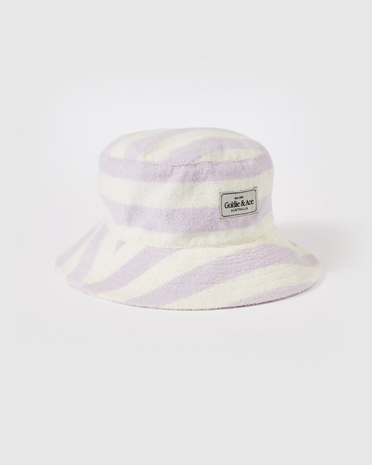 Smiley Terry Towelling Bucket Hat / Lavender