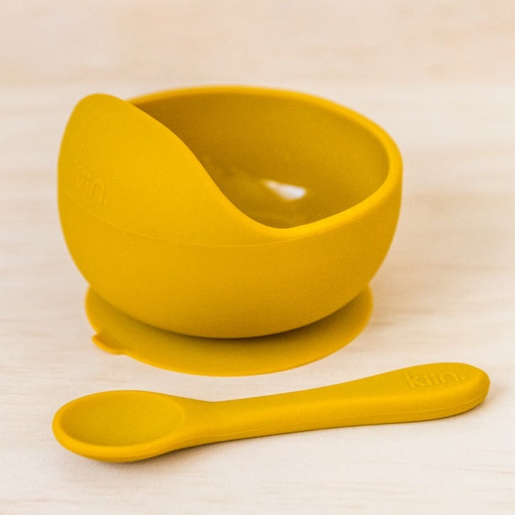 Silicone Bowl & Spoon Set / Mustard