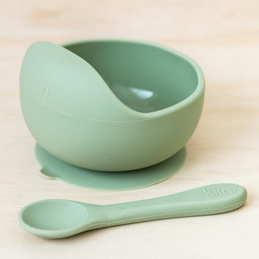 Silicone Bowl & Spoon Set / Sage
