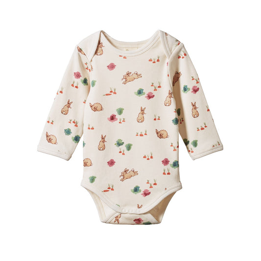 Cotton Long Sleeve Bodysuit / Country Bunny