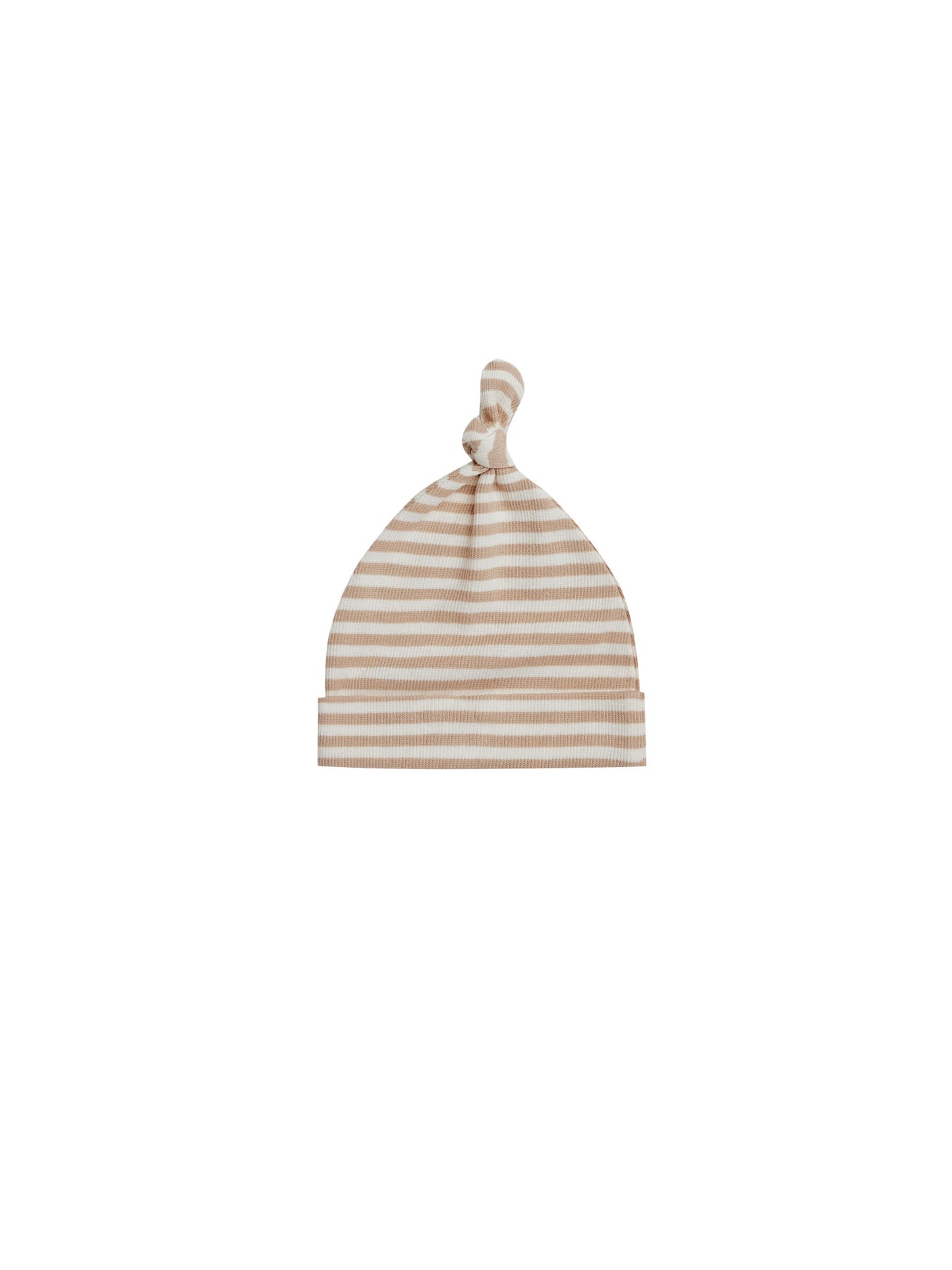 Knotted Baby Hat / Latte Stripe