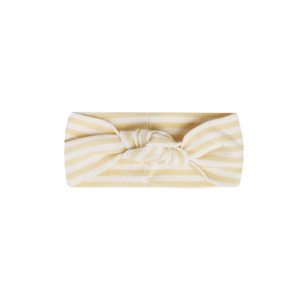 Ribbed Knotted Headband / Yellow Stripe