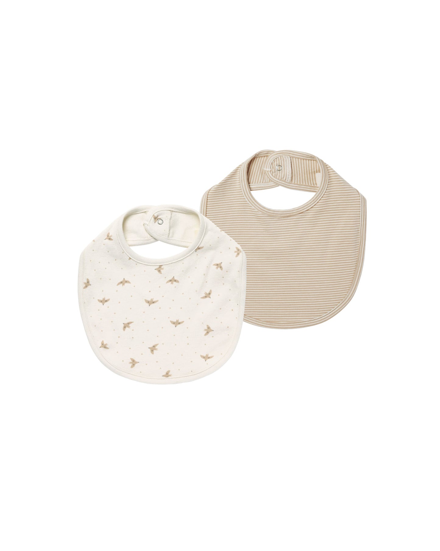 Jersey Bib 2 Pack / Doves & Latte Stripe