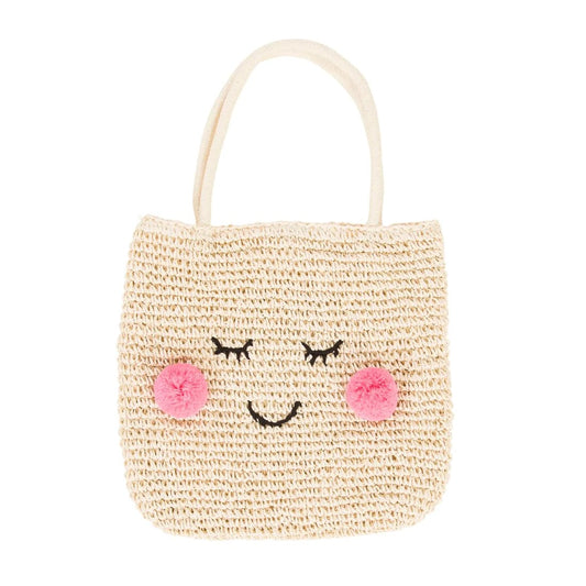 Happy Face Straw Tote